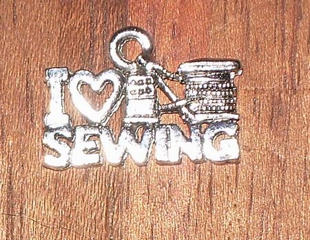 I Love Sewing Pewter Charm