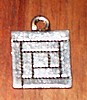 Log Cabin Quilt Block Pewter Charm