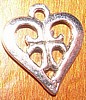 Heart Cross Pewter Charm